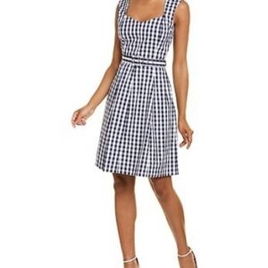 Maggy London Blue Squared Sweetheart-Neck Dress